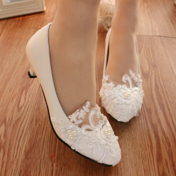 Flat Wedding White Bridal Dress Bridesmaid Shoes