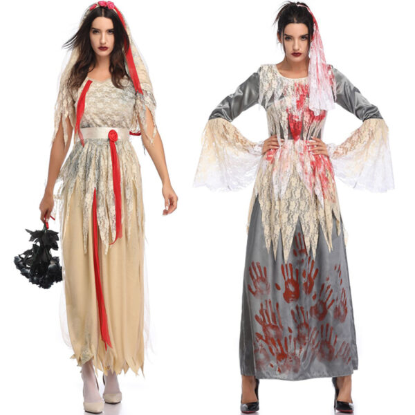 Male and female adult bride and groom Halloween costumes - Image 2