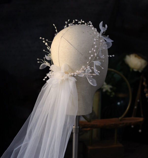 Bridal wreath veil wedding dress accessories - Image 7