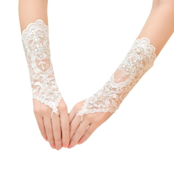 Bridal Wedding Dress Long Gloves Strappy Fingerless - Image 4