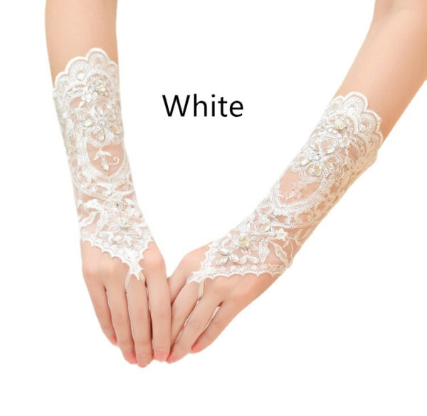 Bridal Wedding Dress Long Gloves Strappy Fingerless - Image 7