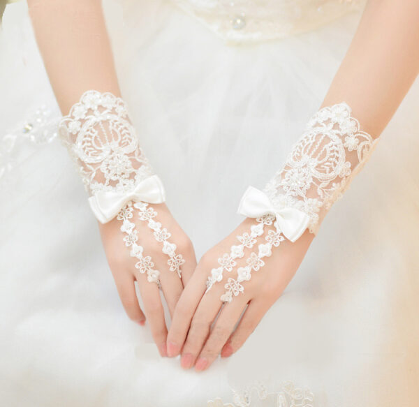 Bridal Bead Short Wedding Glove Accessories - Image 3