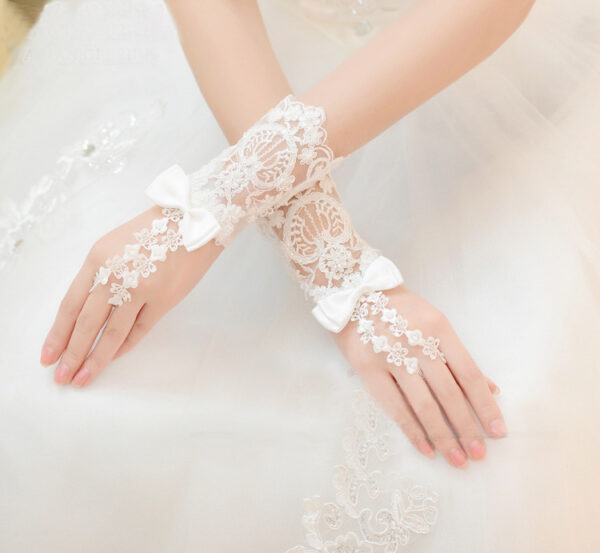 Bridal Bead Short Wedding Glove Accessories - Image 2