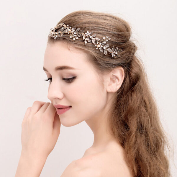 Vintage Gold Bridal Crown Hair Accessories - Image 3