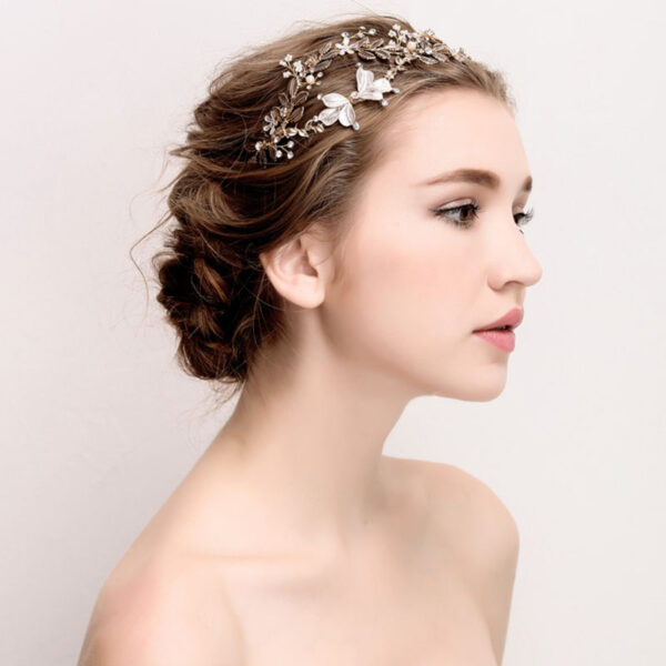 Vintage Gold Bridal Crown Hair Accessories - Image 4