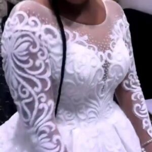 Wedding Gown Plus Size Illusion Bridal Dresses Full Sleeve