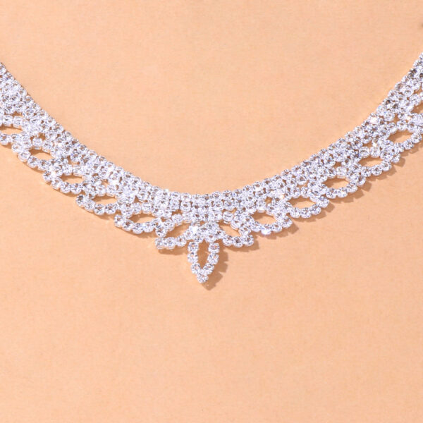 Light Luxury Bridal Necklace Earrings Set Wedding Dress Accessories - Image 3