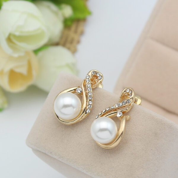 Pearl Necklace And Earrings Set Popular Dinner Bridal Accessories - Image 3