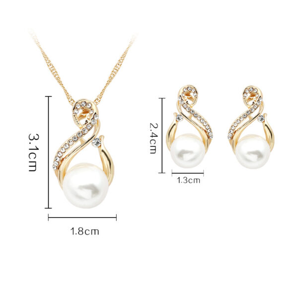 Pearl Necklace And Earrings Set Popular Dinner Bridal Accessories - Image 2