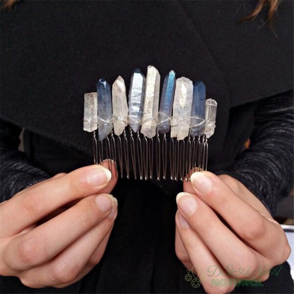 Crystal Hair Comb Bridal Accessories Colorful Green - Image 3