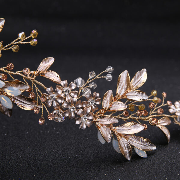 New Handmade Hairband Gold Leaf Headdress Bridal Hair Accessories Bridal Jewelry - Image 9