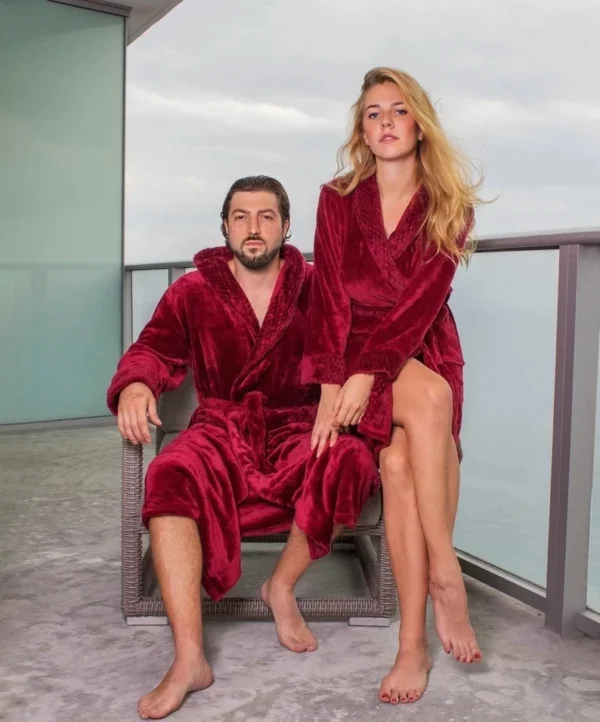 Custom Couple Bathrobe Personalized Wedding Bathrobe Flannel Anniversary King Queen Robes Honeymoon Mr Gift Bride And Groom Gift - Image 4