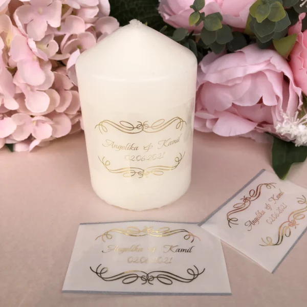 Personalized Name Wedding Candle Stickers Customize Baby Shower Candles Gifts tag - Image 2