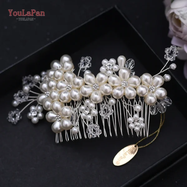 TOPQUEEN Wedding Tiara Bridal Combs Rhinestone Wedding Headwear Wedding Hair Accessories Bridal Headdress Wedding Hair Comb HP77 - Image 17