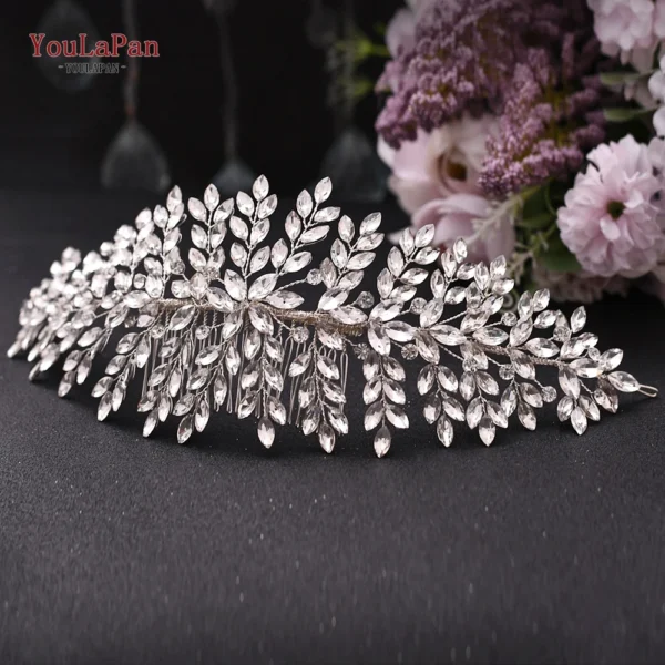 TOPQUEEN Wedding Tiara Bridal Combs Rhinestone Wedding Headwear Wedding Hair Accessories Bridal Headdress Wedding Hair Comb HP77 - Image 13