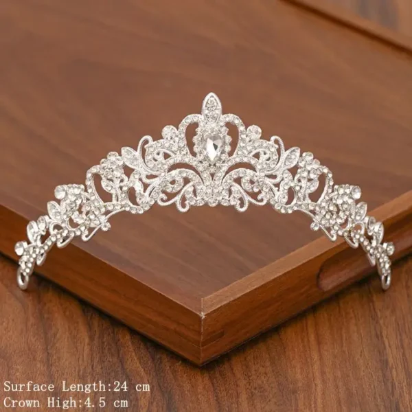 Bridal Tiara Hair Crown Wedding Hair Accessories For Women Silver Color Crown For Bridal Crowns And Tiara Women Accessories Gift - Image 28