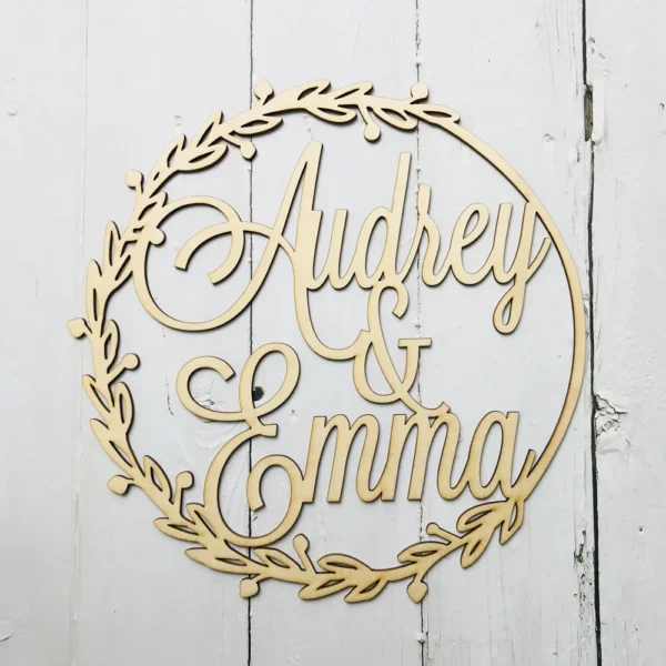 Custom Wooden Wedding Wall Sign Personalized Bride And Groom Name Babyshower Sign Circle Shape Party Decor Unique Party Gift - Image 4