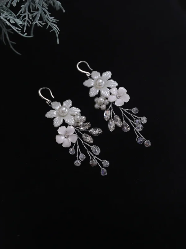 Bridal Earring Handmade Rhinestones Crystal Pearl Accessories Wedding Dangle Earring Bridal Fashion Women Girls drop Jewelry - Image 5