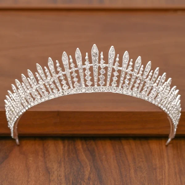 Bridal Tiara Hair Crown Wedding Hair Accessories For Women Silver Color Crown For Bridal Crowns And Tiara Women Accessories Gift - Image 4