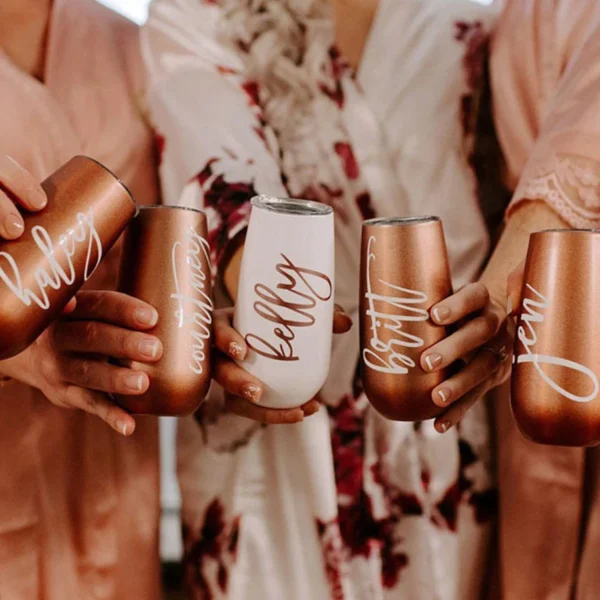 6oz Personalized Flute Tumblers Custom Stainless Tumbler Champagne Bachelorette Party Wine Cup Bridesmaid Proposal Bridal Favors - Image 4