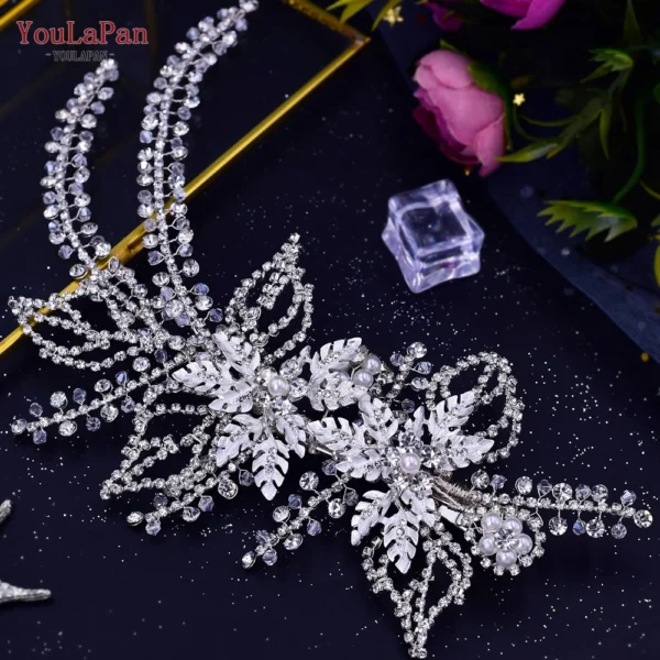 YouLaPan HP254 Wedding Hair Accessories Bridal Delicate Wire Headband Women Headpiece Bridal Handmade Crystal Hair Accessories - Image 17