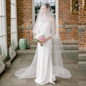 Elegant single layer bridal veil long soft wedding veil bridal veil wedding accessories white bridal veil shawl