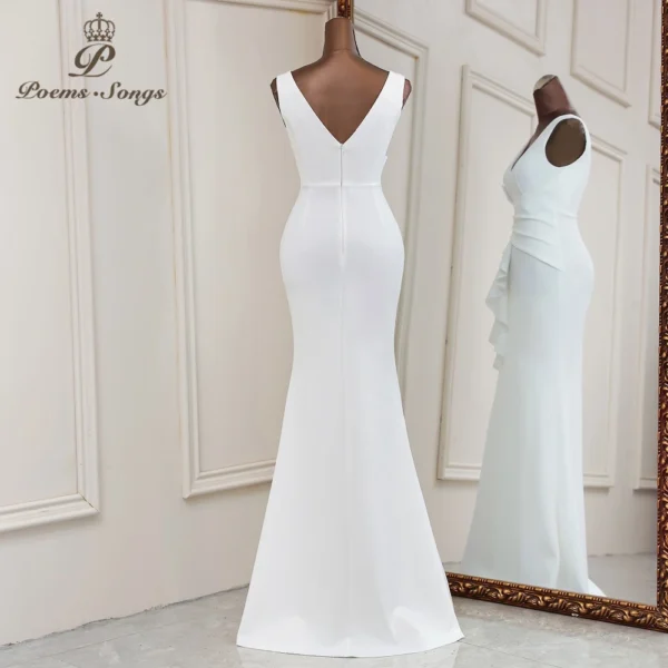 2021Elegant white Evening dresses Mermaid prom dress Bridal dresses vestidos de promocion Bridesmaid dresses graduations dresses - Image 5