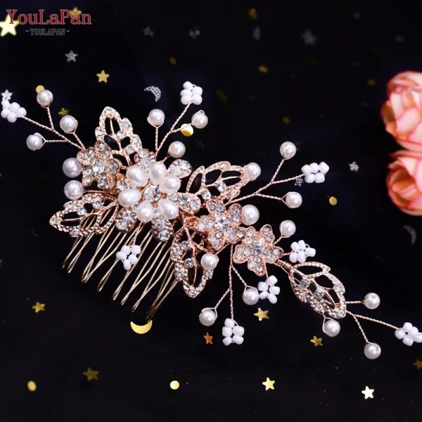 TOPQUEEN Wedding Tiara Bridal Combs Rhinestone Wedding Headwear Wedding Hair Accessories Bridal Headdress Wedding Hair Comb HP77 - Image 12