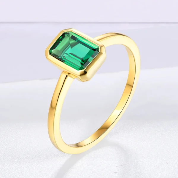 ATTAGEMS 18K Gold Plated Emerald Rings for Women Real Silver 925 Ring Mens Jewelry Brand Anniversary Party Gift Wholesale - Image 2