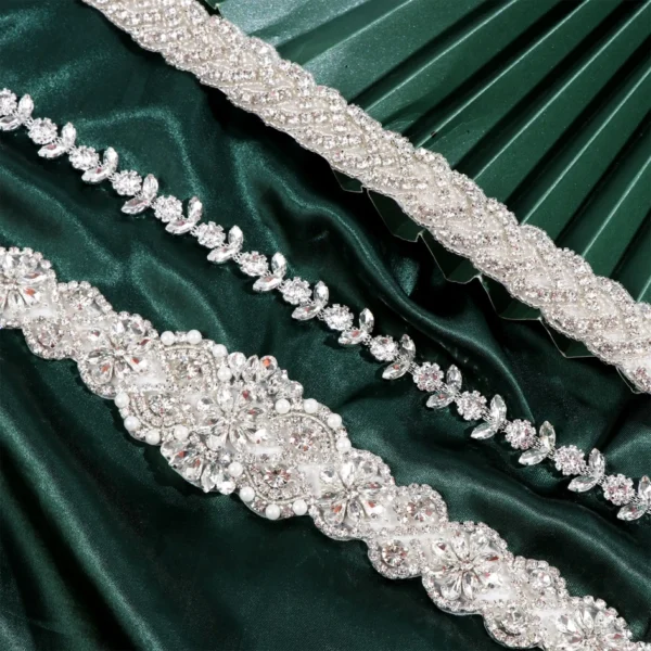 Crystal Satin Bridal Belt Sash Rhinestones Wedding Dress Belt Bridal Belt Wedding Dress Belt - Image 6