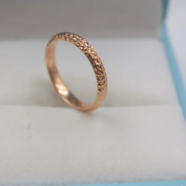 18k Soild Gold Ring For Women Girl Star Shining Band Real Rose Gold Lucky Carved Ring US Size 7 &8  Best Gift Ring  Jewelry - Image 7