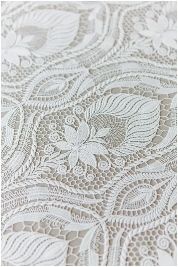 Guipure boho bridal lace, Boho wedding dress fabrics, Crochet lace fabric, bridal embroidered lace fabric, wedding dress lace - Image 5