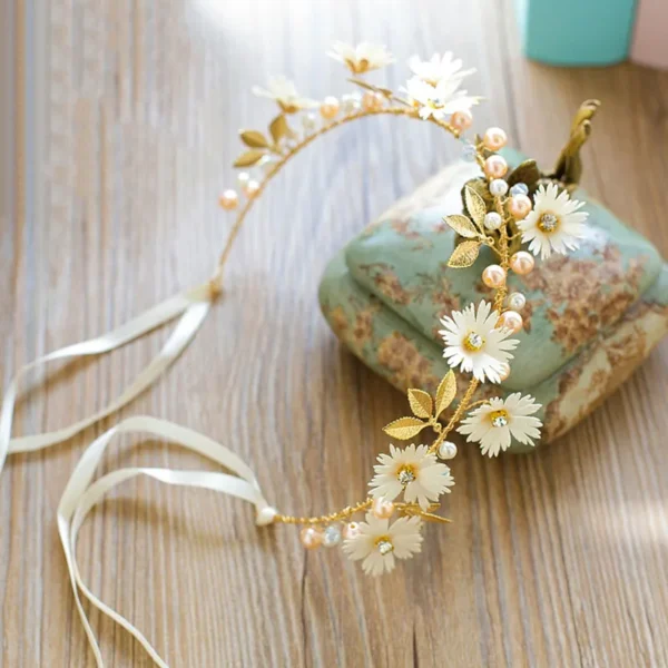 GETNOIVAS Bridal Gold/Silver Color Flower Ribbon Hairband Headband Women Headpiece Tiara Wedding Bridal Hair Jewelry Accessories - Image 28