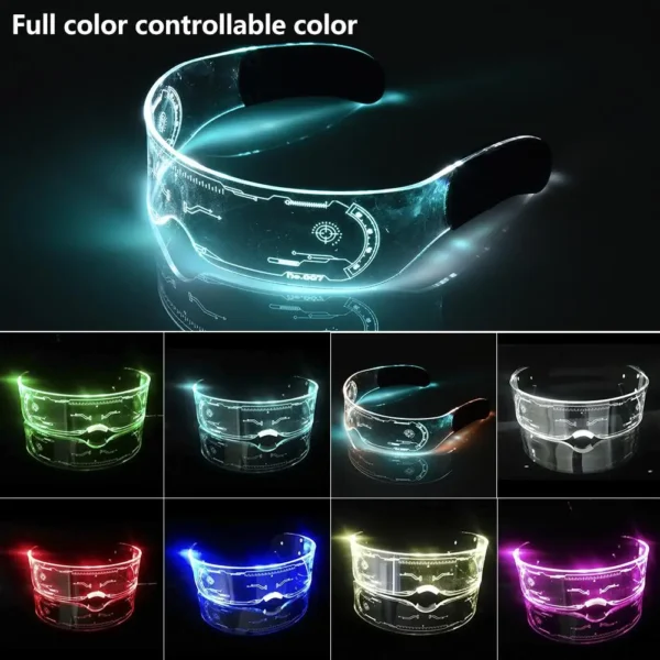 LED Glasses EL Wire Neon Party Luminous LED Glasses Light Up Glasses Rave Costume Party Decor DJ SunGlasses Halloween Decoration - Image 8