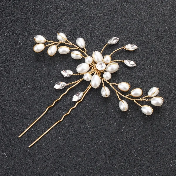 1PC Hot Sale Elegant Bridal Pearl Handmade Flower Beautiful Crystal Hair Accessories Wedding Hair Pins Bridesmaid Bridal Decor - Image 6