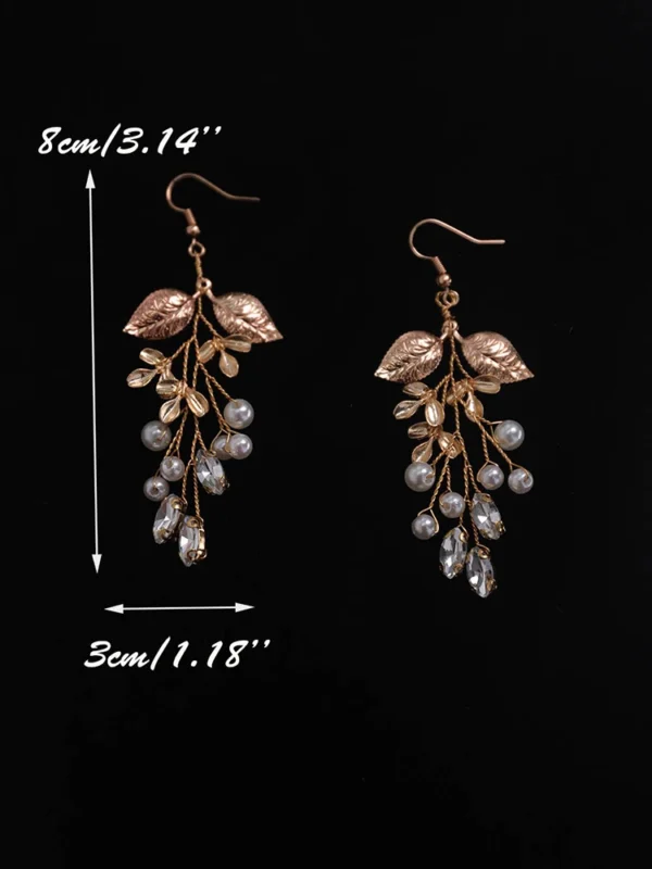 Bridal Earring Handmade Rhinestones Crystal Pearl Accessories Wedding Dangle Earring Bridal Fashion Women Girls drop Jewelry - Image 7