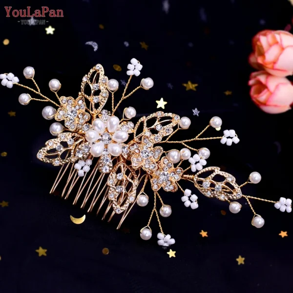 TOPQUEEN Wedding Tiara Bridal Combs Rhinestone Wedding Headwear Wedding Hair Accessories Bridal Headdress Wedding Hair Comb HP77 - Image 11