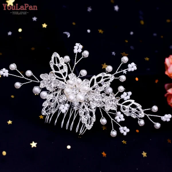 TOPQUEEN Wedding Tiara Bridal Combs Rhinestone Wedding Headwear Wedding Hair Accessories Bridal Headdress Wedding Hair Comb HP77 - Image 9