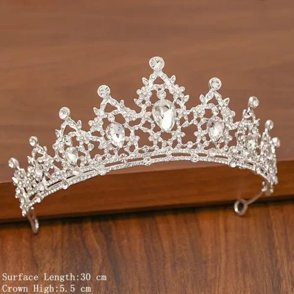 Bridal Tiara Hair Crown Wedding Hair Accessories For Women Silver Color Crown For Bridal Crowns And Tiara Women Accessories Gift - Image 16