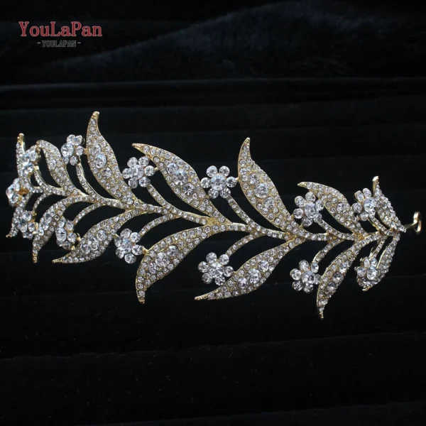 TOPQUEEN Indian Bridal Hair Accessories Alloy Flower Bridal Crowns and Tiaras Silver Hair Pieces Wedding Hair Jewelry HP301 - Image 20