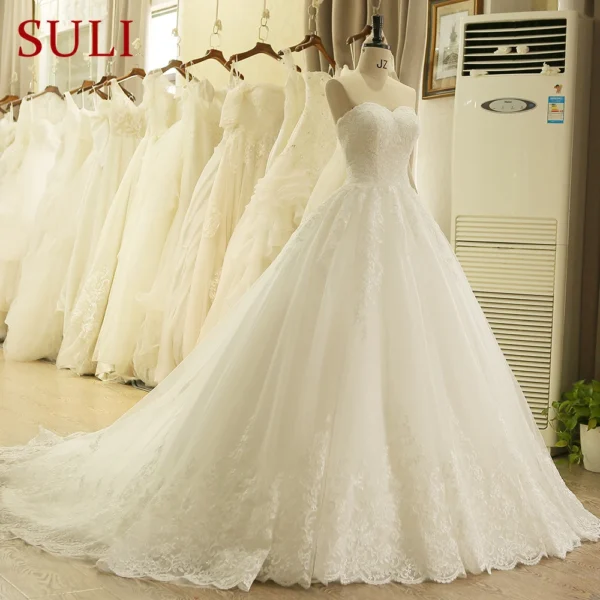 HW091 Customized Sweetheart Applique Lace Vintage Bridal Wedding Dress Princess Wedding Dresses Bridal Gown vestidos de noivas - Image 3