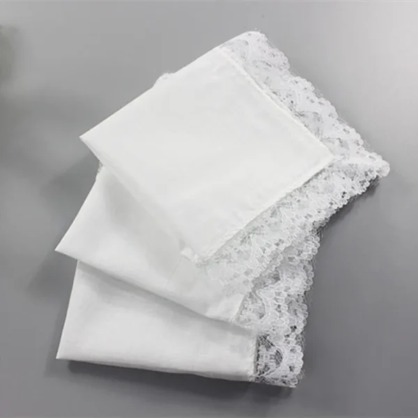 Personalized White Lace Handkerchief for Women, Wedding Gifts, Wedding Decoration, Napkins, 25x25cm, 1Pc - Image 6