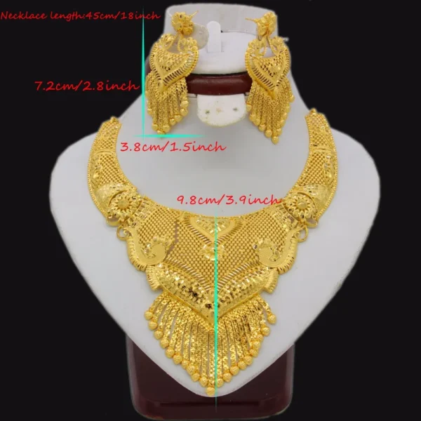 Adixyn Luxury Necklace/Earrings Jewelry Set For Women Girls Gold Color Elegant Arab/Ethiopian Bridal Wedding/Party Gifts - Image 2