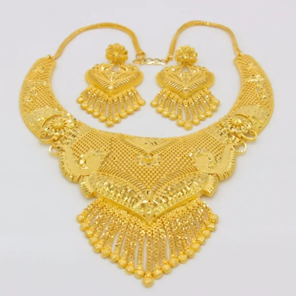 Adixyn Luxury Necklace/Earrings Jewelry Set For Women Girls Gold Color Elegant Arab/Ethiopian Bridal Wedding/Party Gifts - Image 4