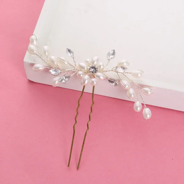 1PC Hot Sale Elegant Bridal Pearl Handmade Flower Beautiful Crystal Hair Accessories Wedding Hair Pins Bridesmaid Bridal Decor - Image 8