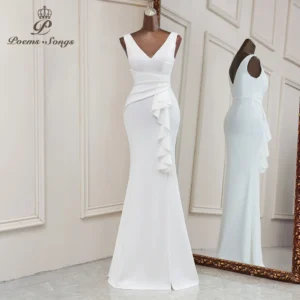 2021Elegant white Evening dresses Mermaid prom dress Bridal dresses vestidos de promocion Bridesmaid dresses graduations dresses