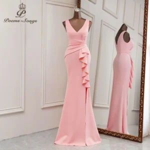 2021New pink Mermaid Evening dresses prom dress Bridal dresses vestidos de promocion Bridesmaid dresses ceremony dresses