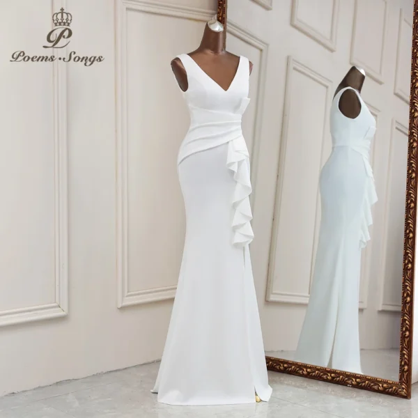 2021Elegant white Evening dresses Mermaid prom dress Bridal dresses vestidos de promocion Bridesmaid dresses graduations dresses - Image 3