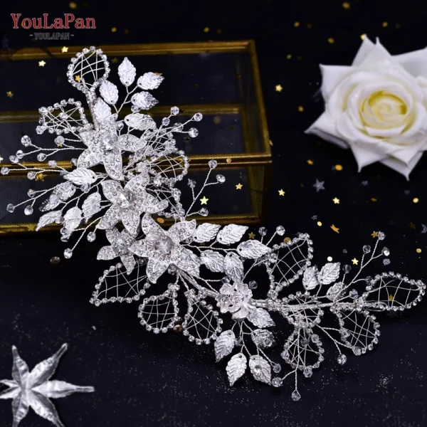 YouLaPan HP254 Wedding Hair Accessories Bridal Delicate Wire Headband Women Headpiece Bridal Handmade Crystal Hair Accessories - Image 8