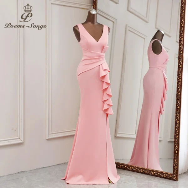 2021New pink Mermaid Evening dresses prom dress Bridal dresses vestidos de promocion Bridesmaid dresses ceremony dresses - Image 3